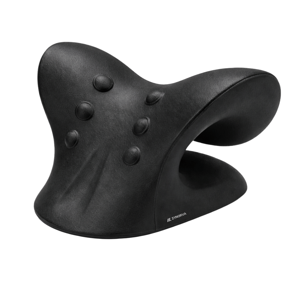 Black massage device with multiple nodes on a white background