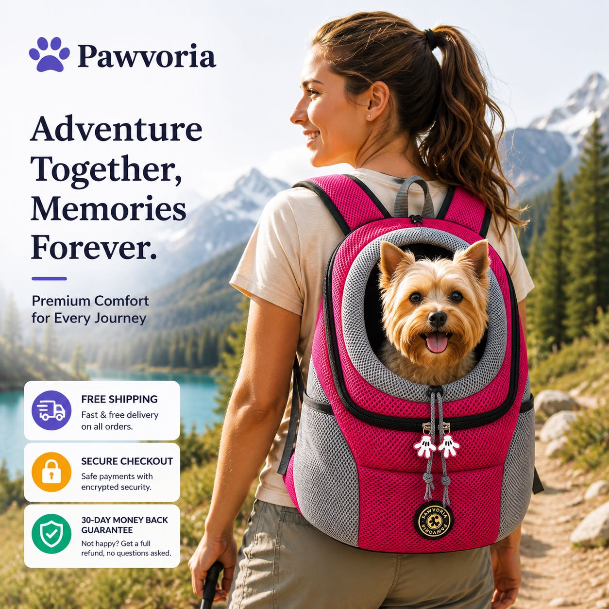 Dog & Cat Backpack Carrier for Hiking & Travel
