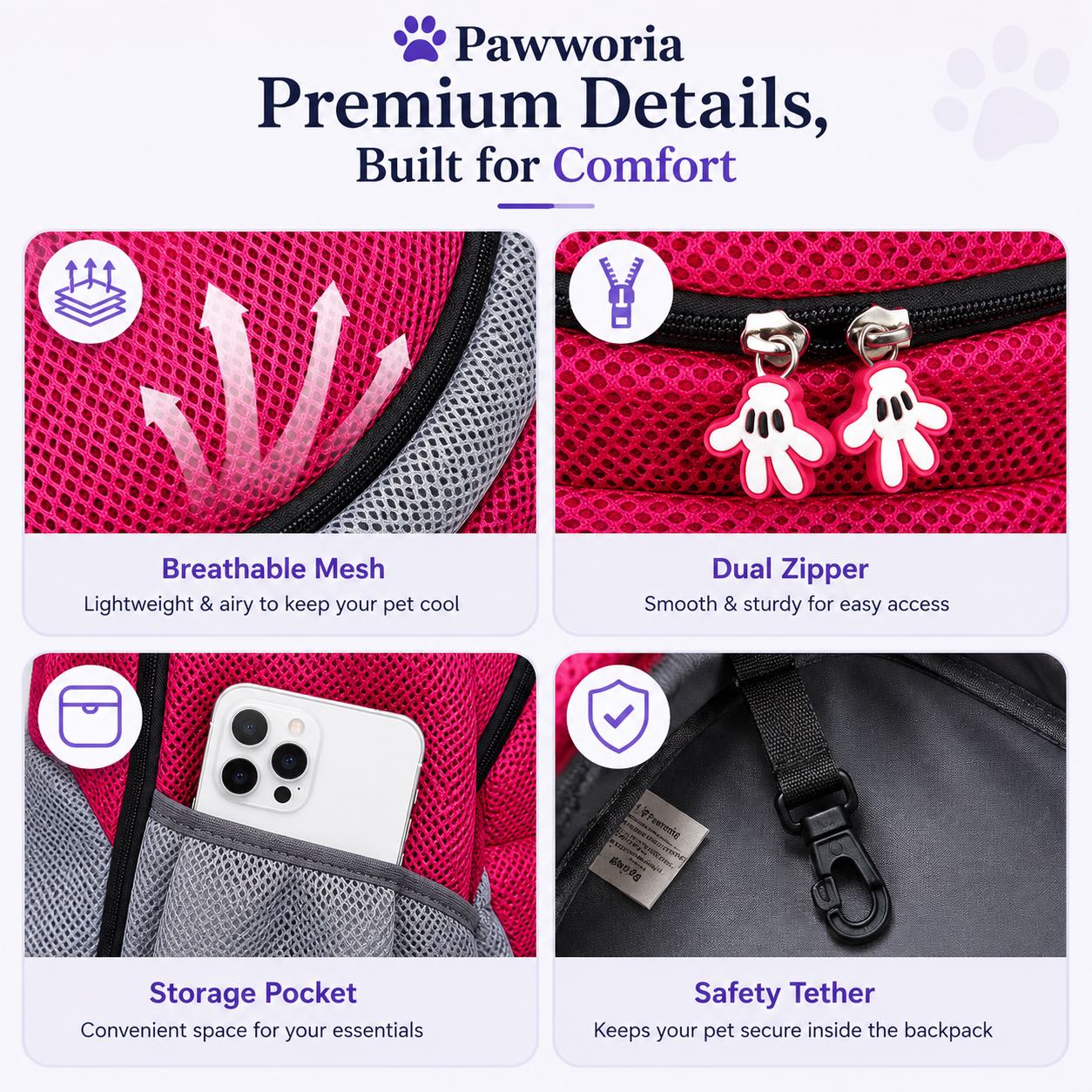 Dog & Cat Backpack Carrier for Hiking & Travel