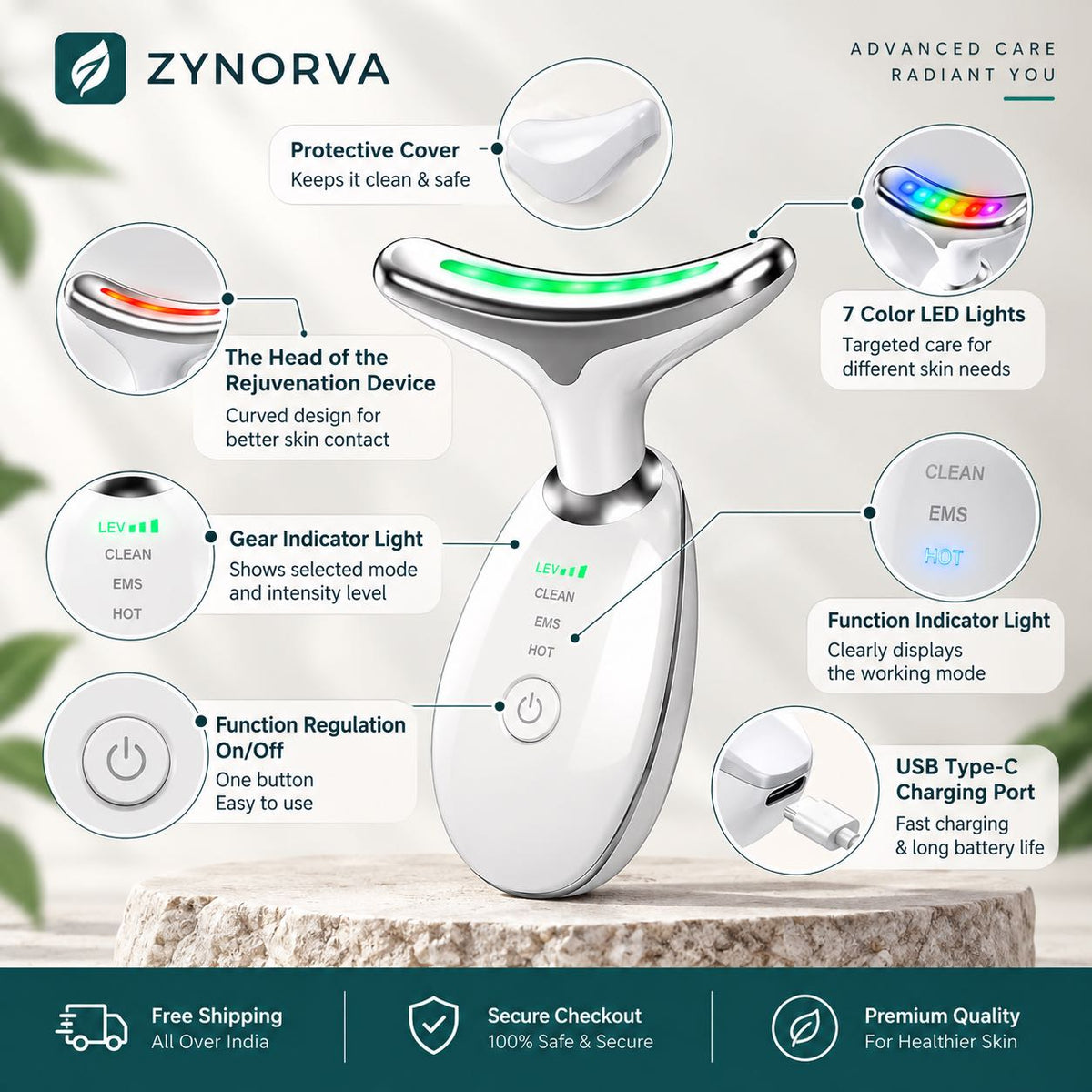 Premium LED Facial & Neck Massager