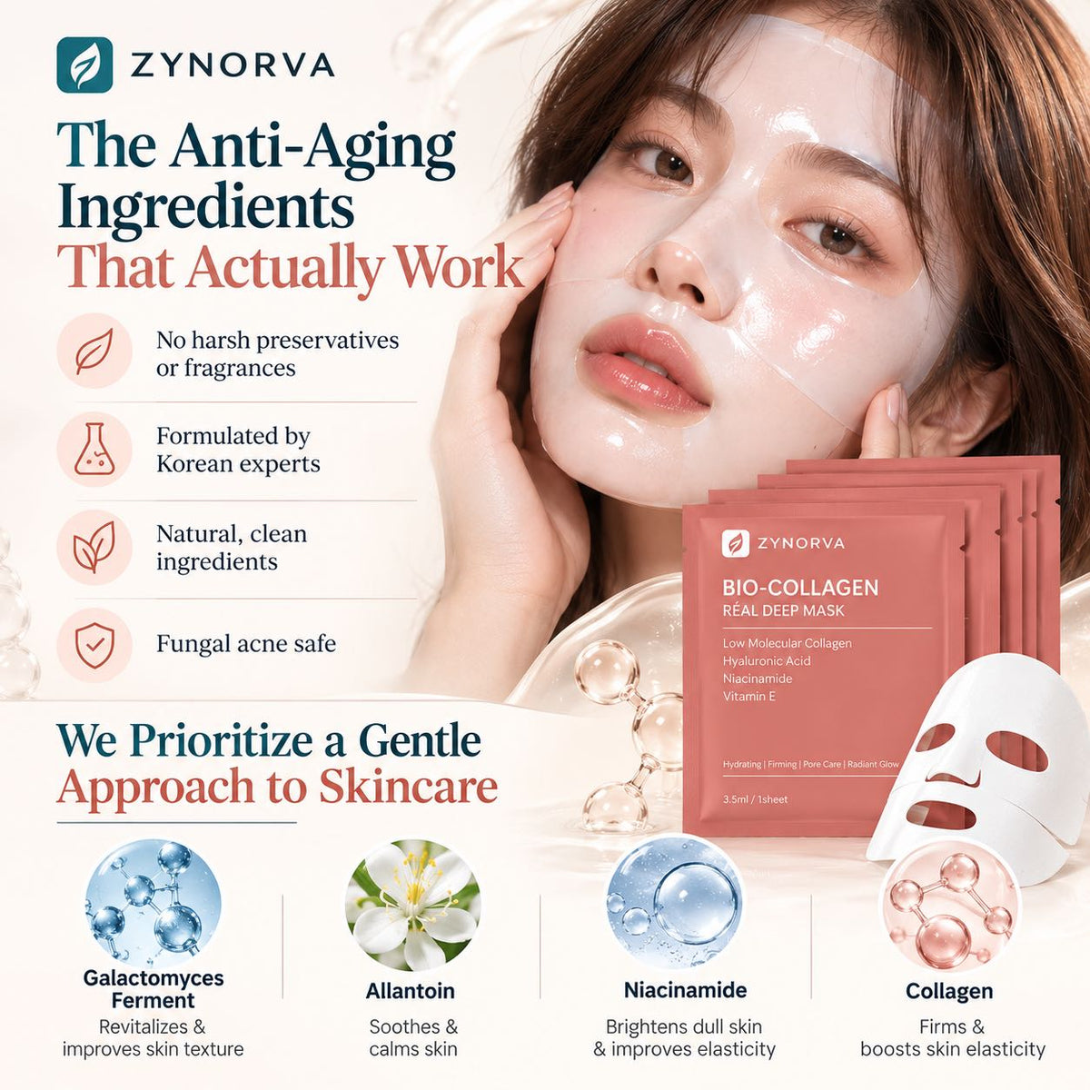 Zynorva Daily Glow Skin Mask – 8 Pcs