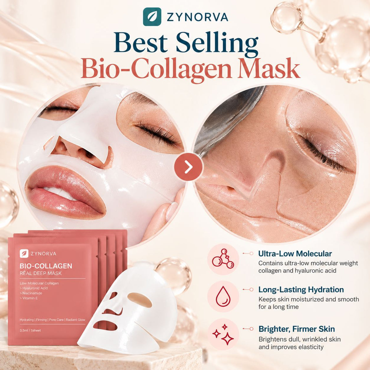 Zynorva Daily Glow Skin Mask – 8 Pcs