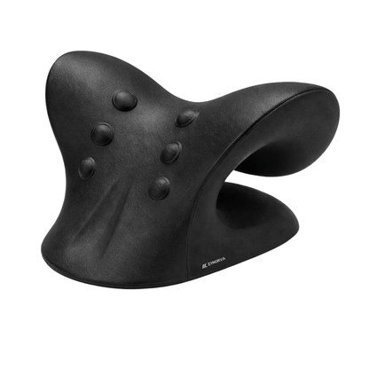 Black massage device with multiple nodes on a white background
