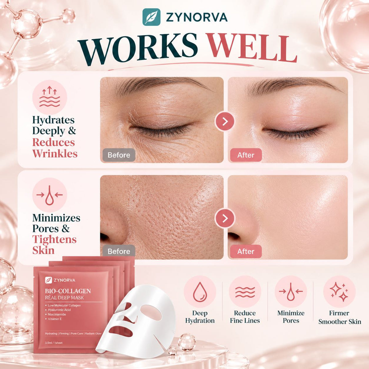 Zynorva Daily Glow Skin Mask – 8 Pcs